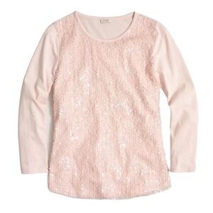 J. CREW Pink Sequin 3/4 Sleeve Tee